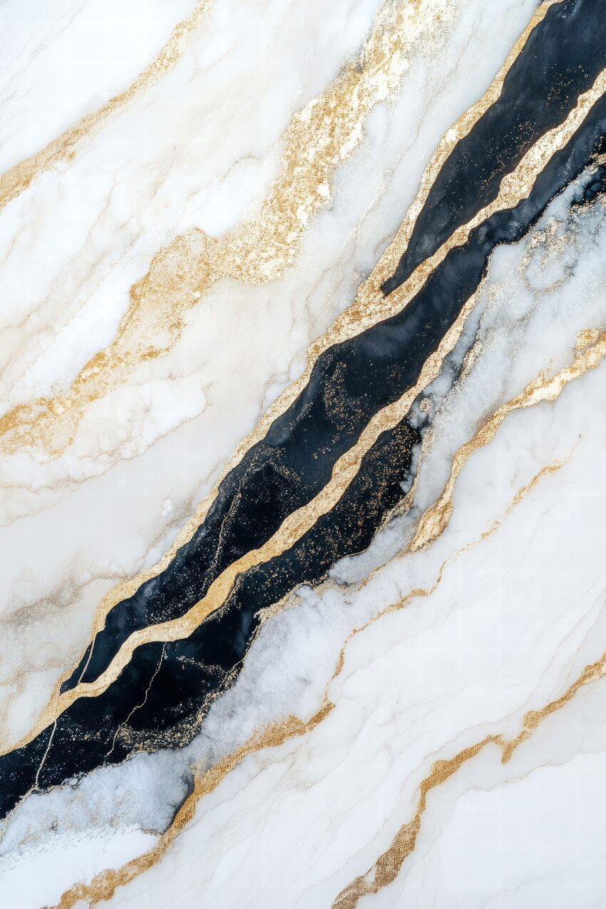 Poster mit schwarzer Marmorader und goldenen Akzenten in edler Marmoroptik