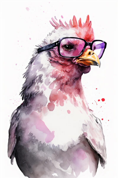 Huhn mit Brille Leinwandbild