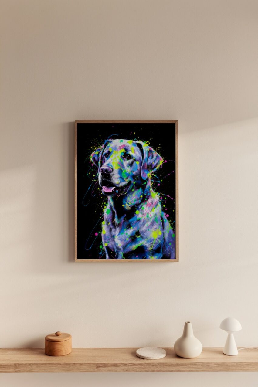 Digitale Kunst Poster Hund farbig bunt