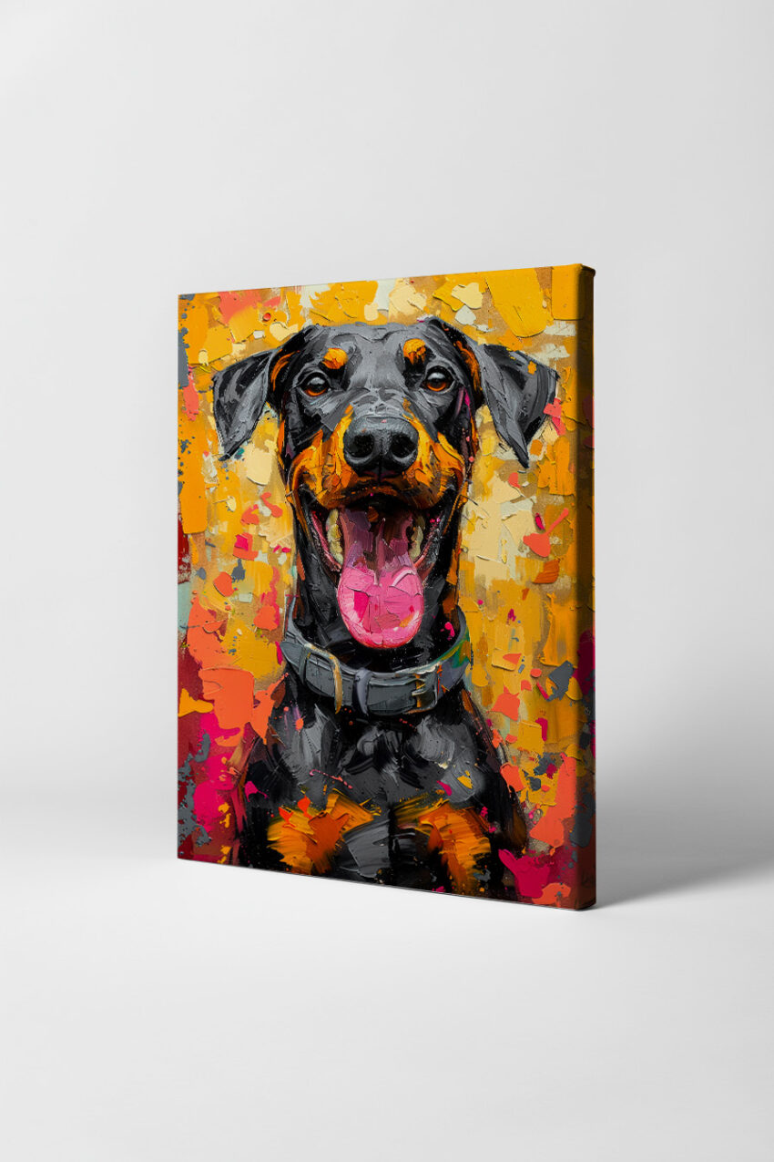Digitale Kunst Poster Dobermann farbig lebendig