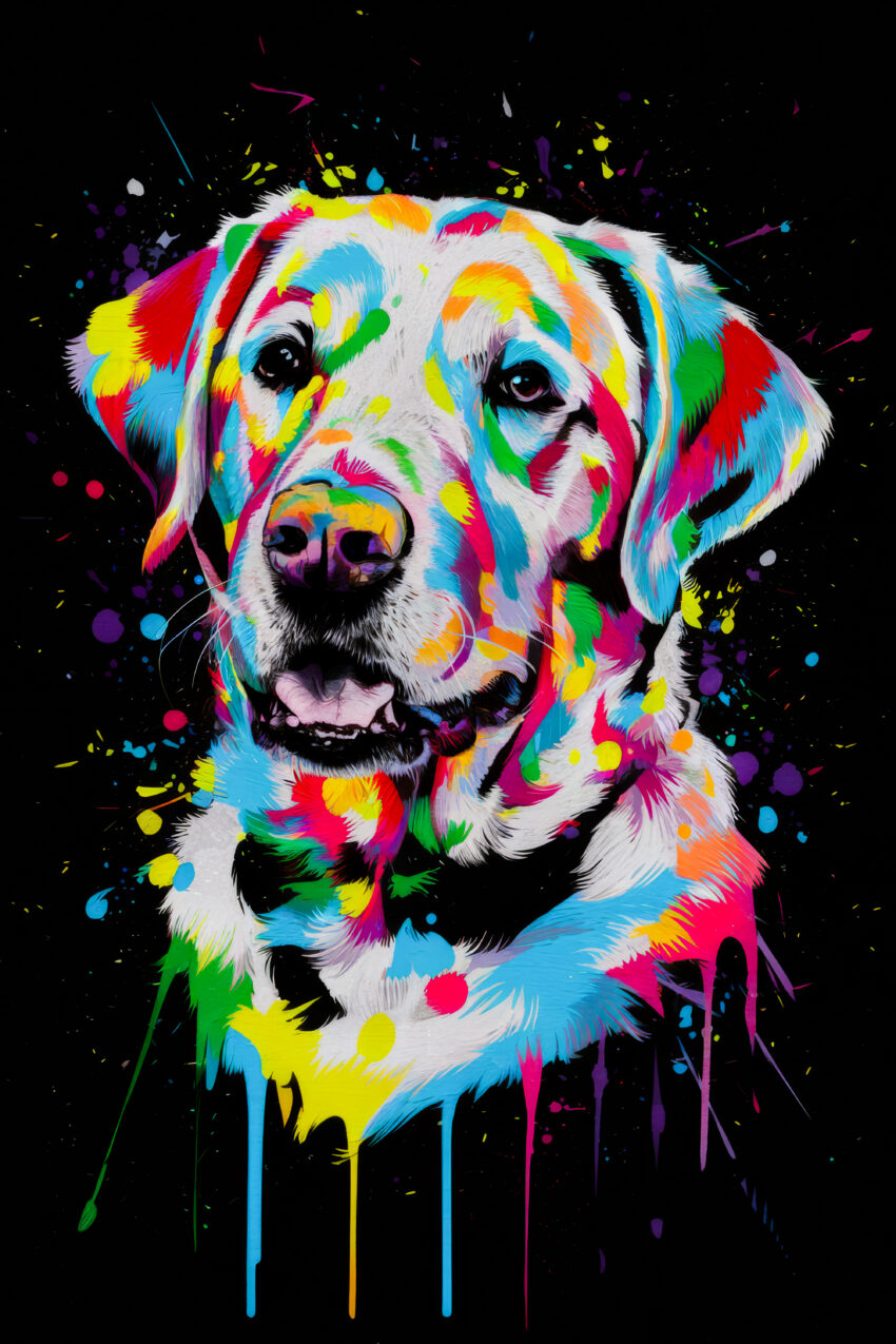 Digitale Kunst Poster Labrador bunt farbintensiv