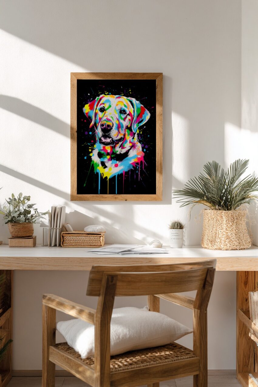 Digitale Kunst Poster Labrador bunt farbintensiv