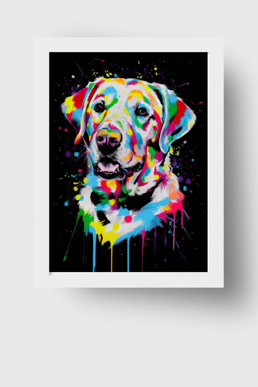 Digitale Kunst Poster Labrador bunt farbintensiv