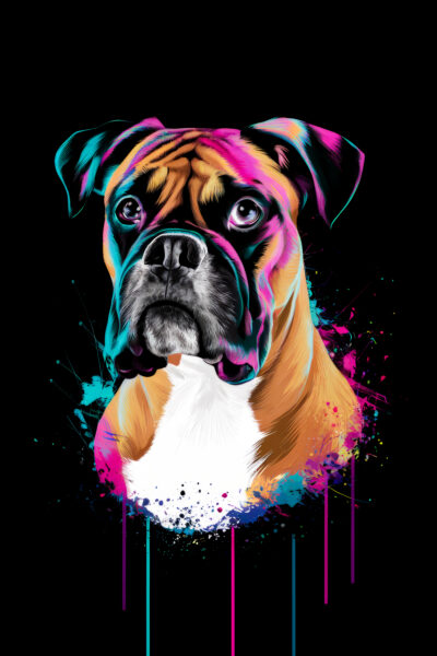 Boxer bunt digital Poster