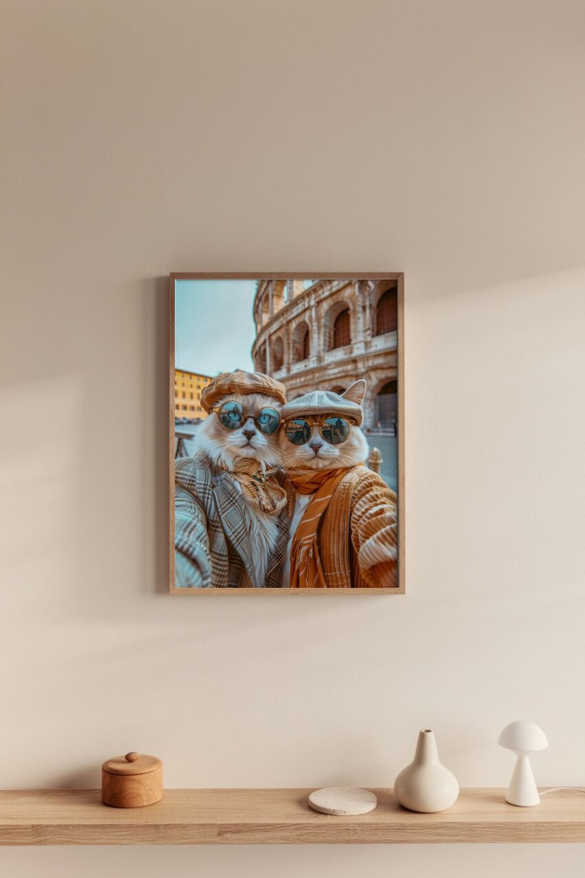 Fotografie Poster Katzen Sonnenbrille Hüte Mode
