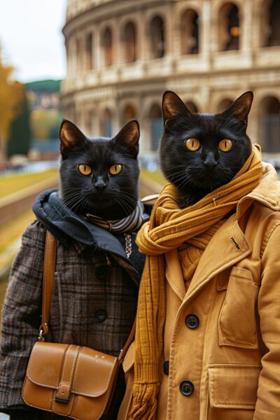 Schwarze Katzen Leinwandbild