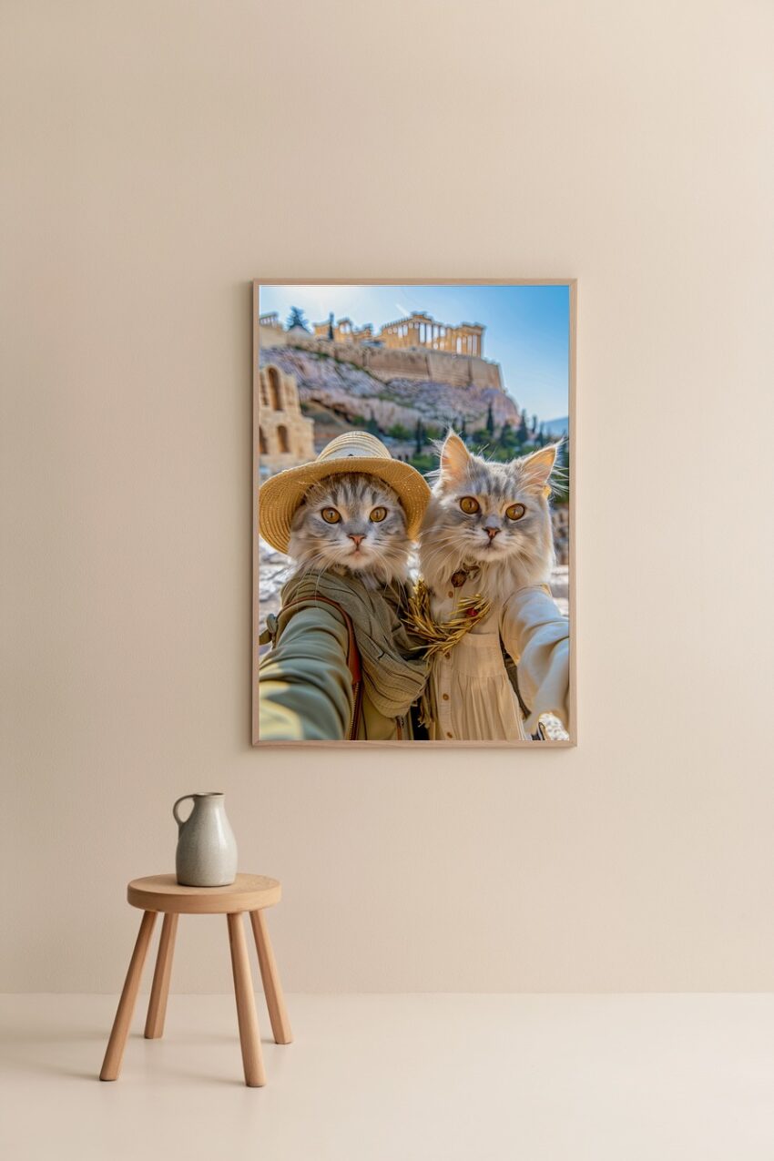 Fotografie Poster Katzen Akropolis Athen Sonnenlicht