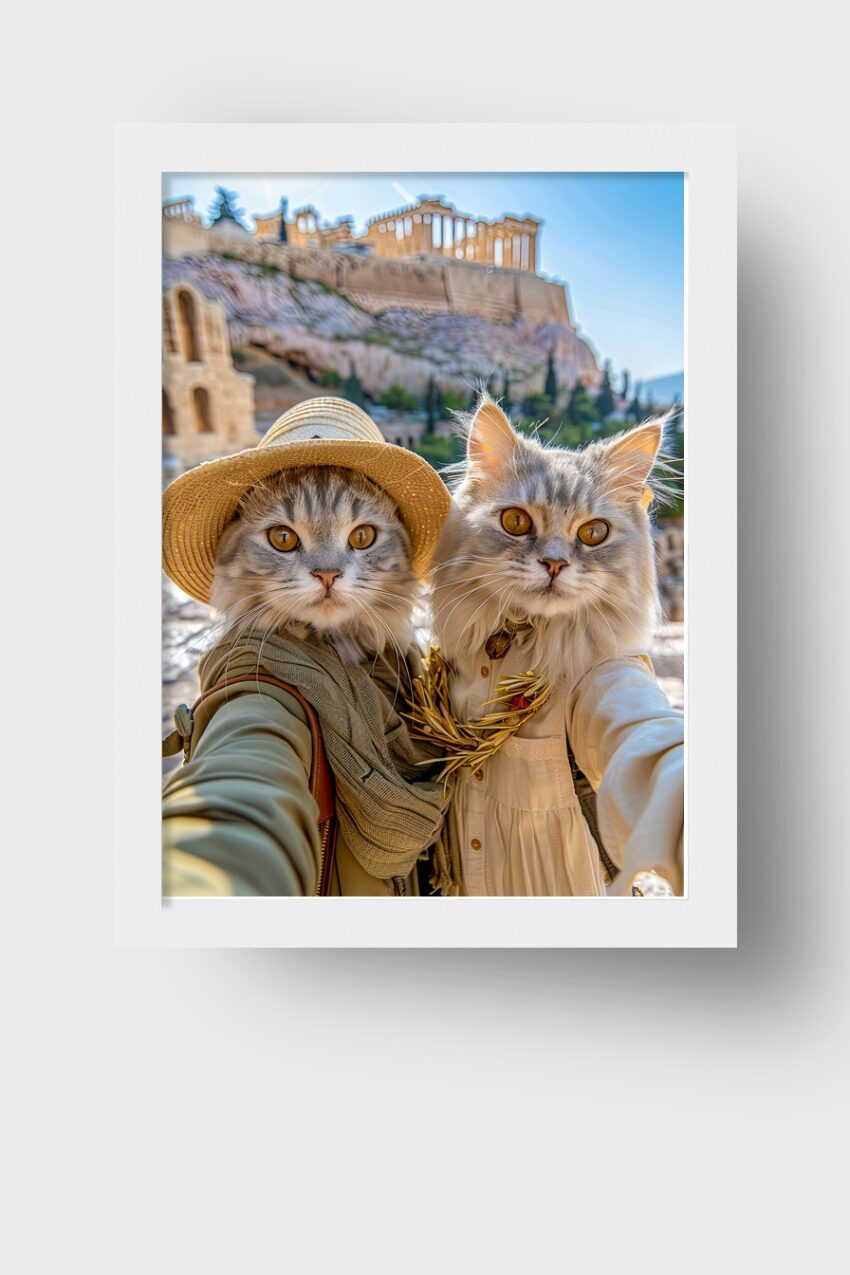Fotografie Poster Katzen Akropolis Athen Sonnenlicht