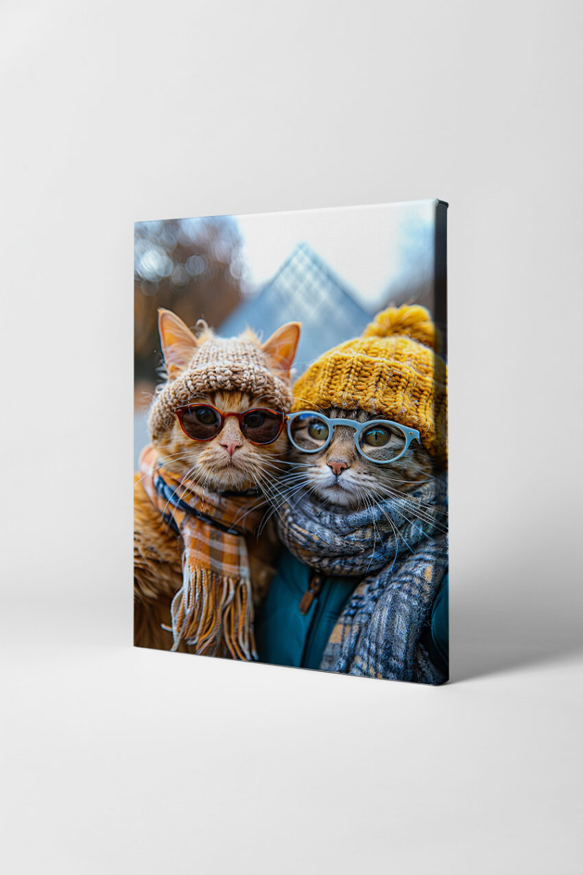 Fotografie Poster Katzen zwei Brillen bunt