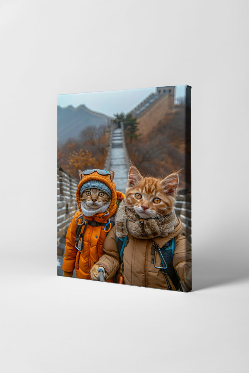 Fotografie Poster Katzen Große Mauer herbstlich outdoor