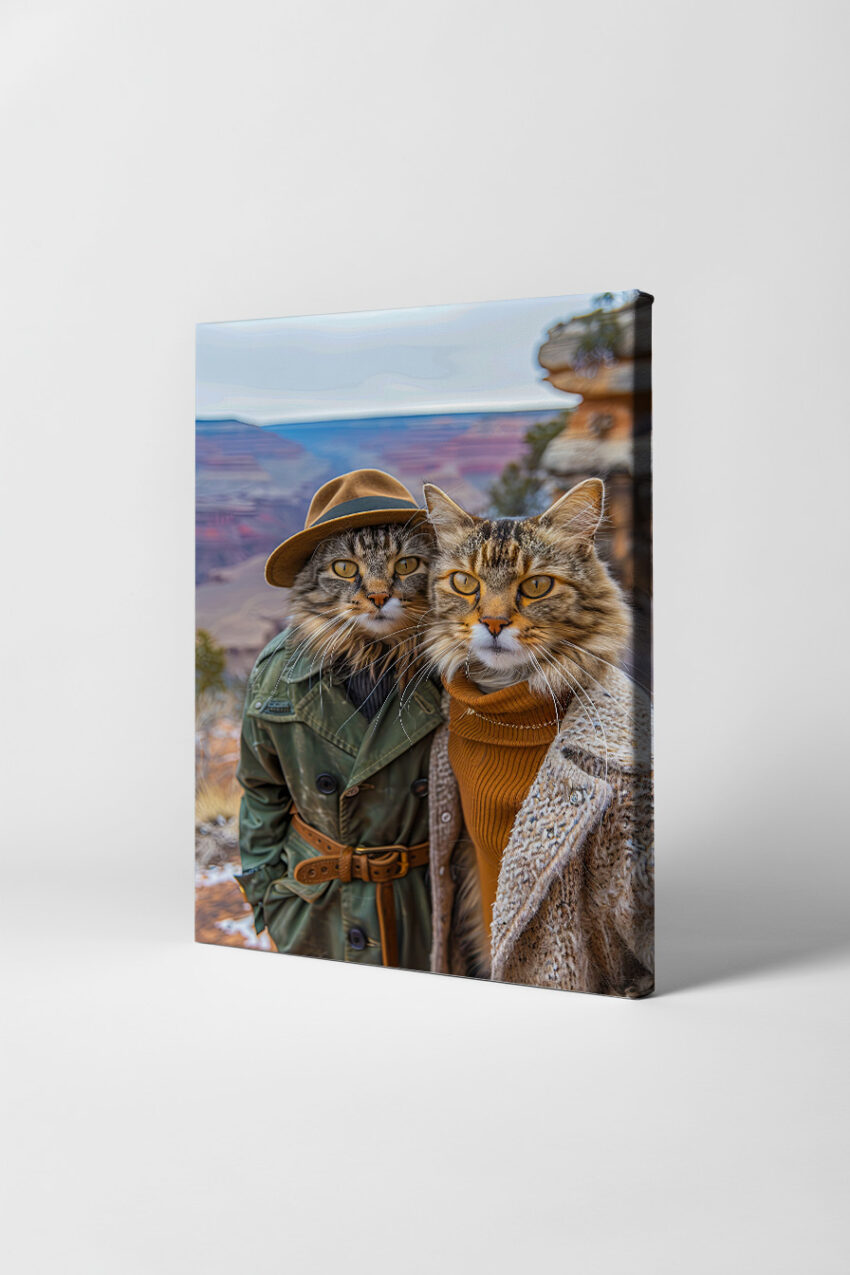 Fotografie Poster Katze zwei Porträt Mantel Winter