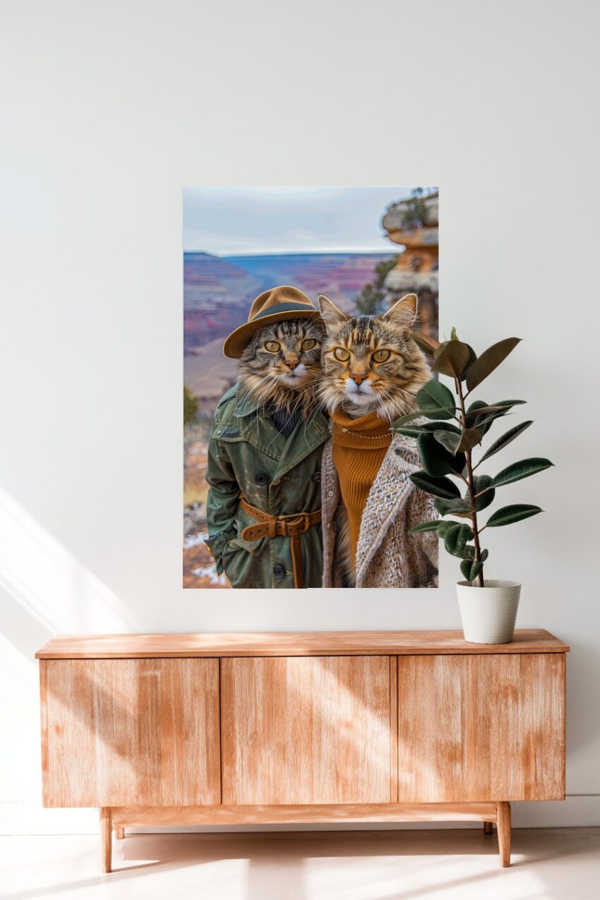 Fotografie Poster Katze zwei Porträt Mantel Winter