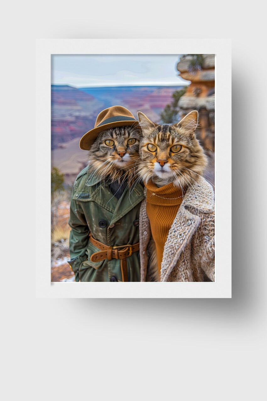 Fotografie Poster Katze zwei Porträt Mantel Winter
