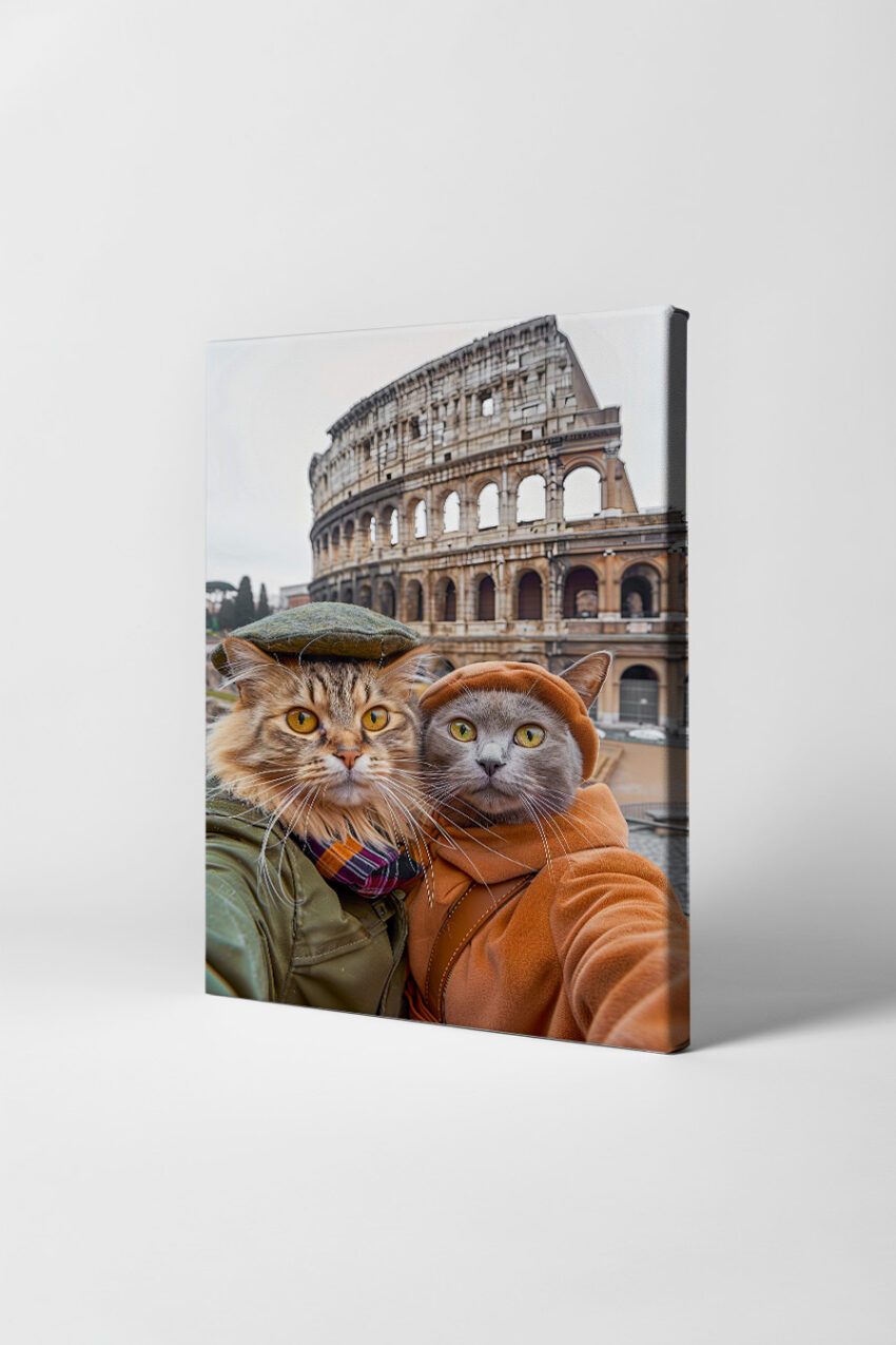 Fotografie Poster Katzen Rom Kolosseum klassische Kleidung