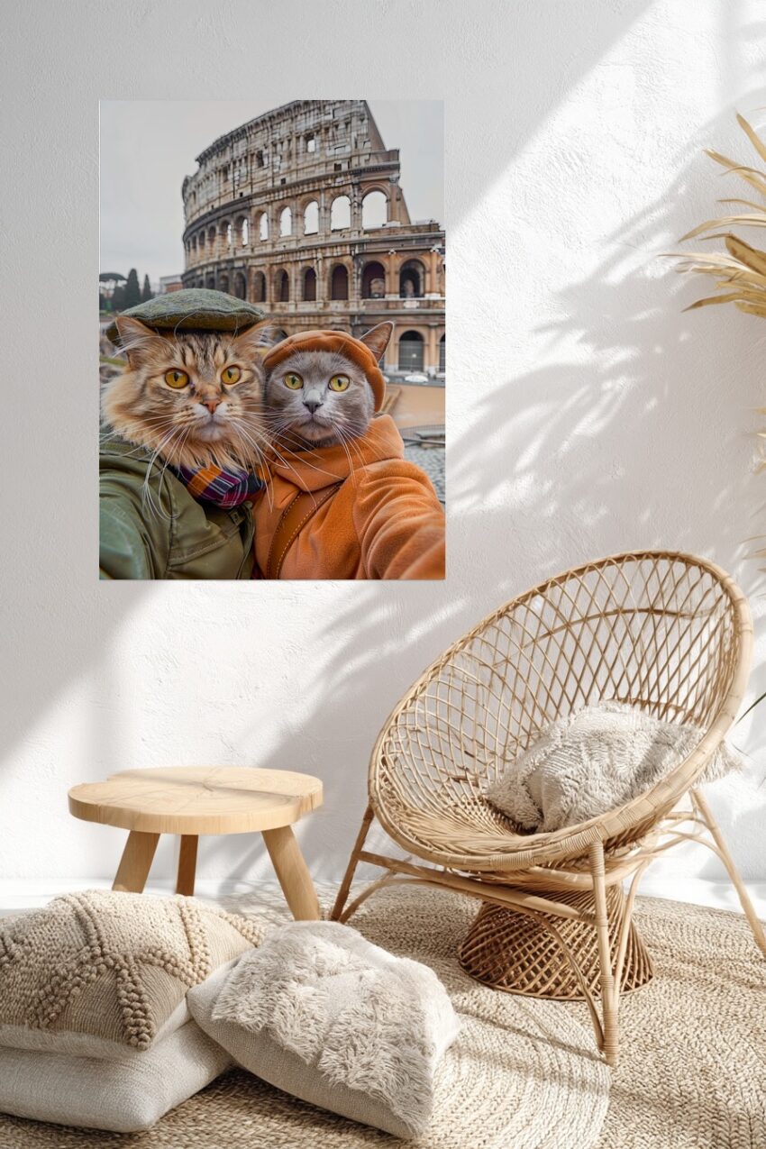 Fotografie Poster Katzen Rom Kolosseum klassische Kleidung