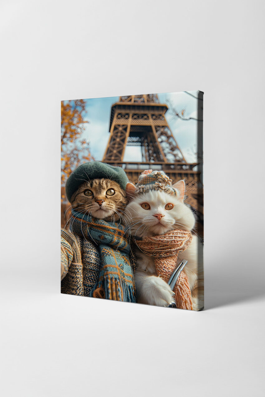 Fotografie Poster Katzen Eiffelturm herbstlich Paris
