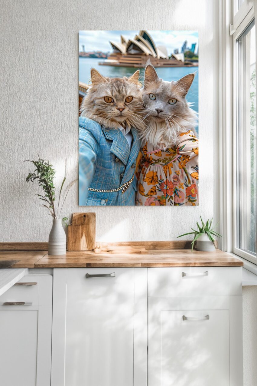 Fotografie Poster Katzen Sydney Doppelportrait Kleidung