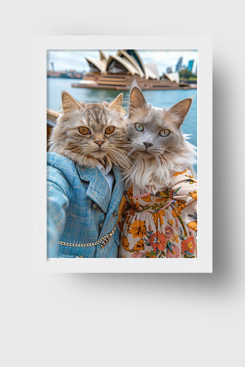 Fotografie Poster Katzen Sydney Doppelportrait Kleidung