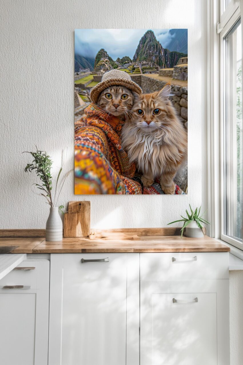 Fotografie Poster Katzen Machu Picchu Nahaufnahme