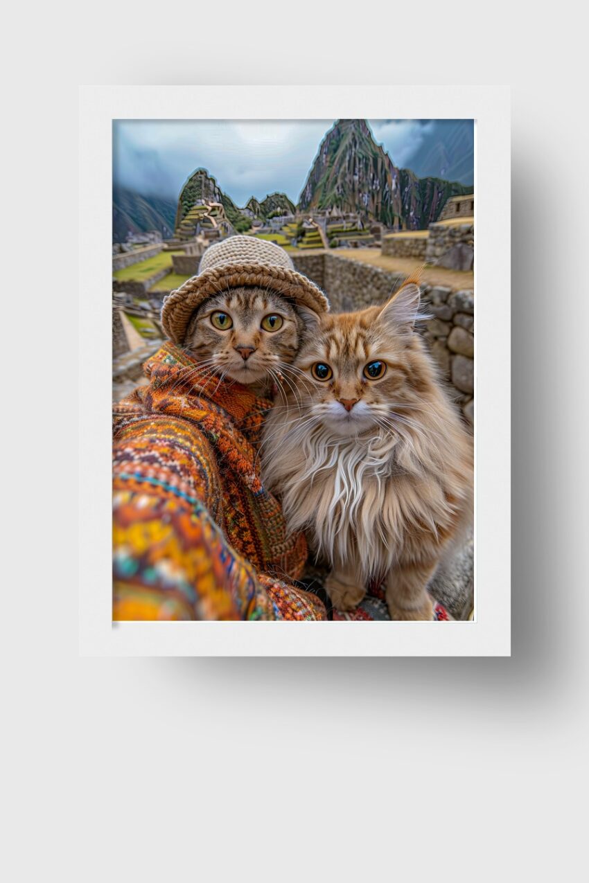 Fotografie Poster Katzen Machu Picchu Nahaufnahme