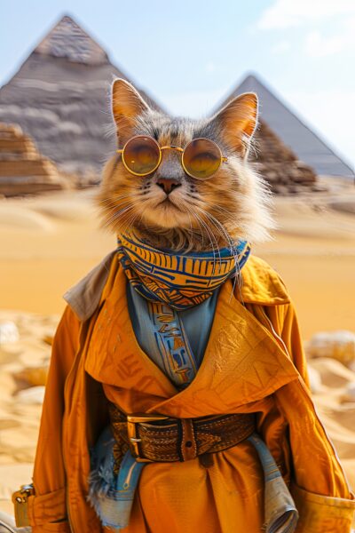 Katze Pyramiden Sonnenbrille Poster
