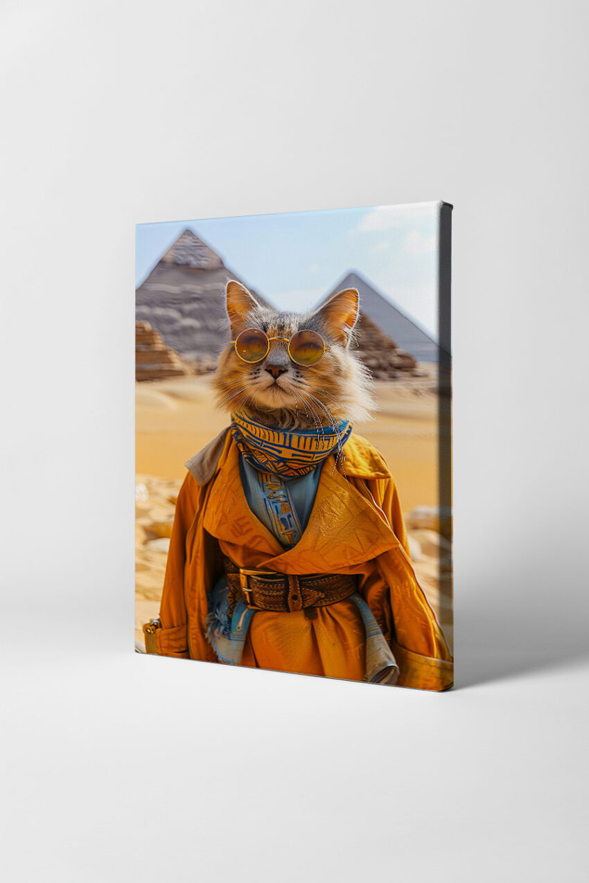 Fotografie Poster Katze Sonnenbrille ägyptisch orange