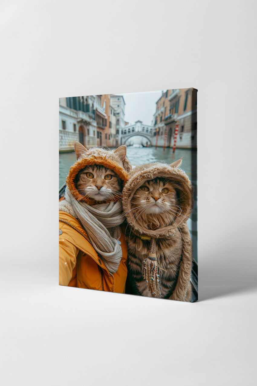 Fotografie Poster Katzen Kapuzen Venedig Winter