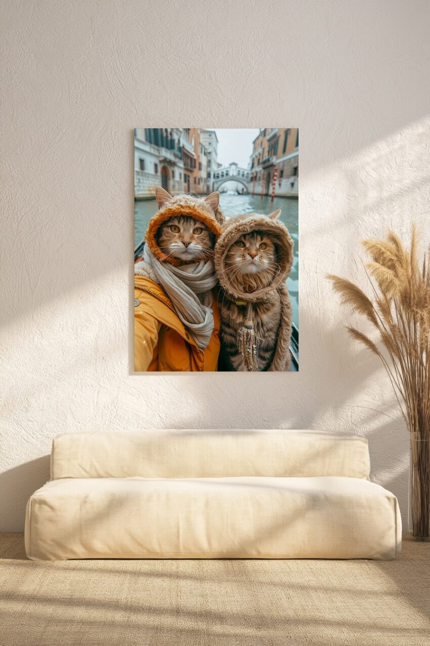 Fotografie Poster Katzen Kapuzen Venedig Winter