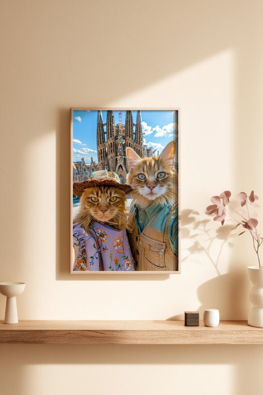 Fotografie Poster Katzen Selfie Kleidung Barcelona