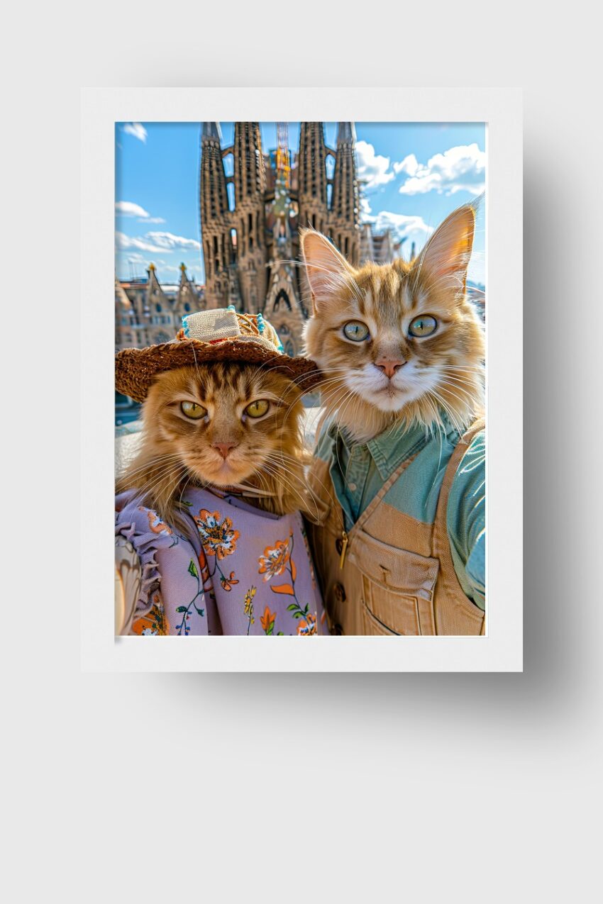 Fotografie Poster Katzen Selfie Kleidung Barcelona