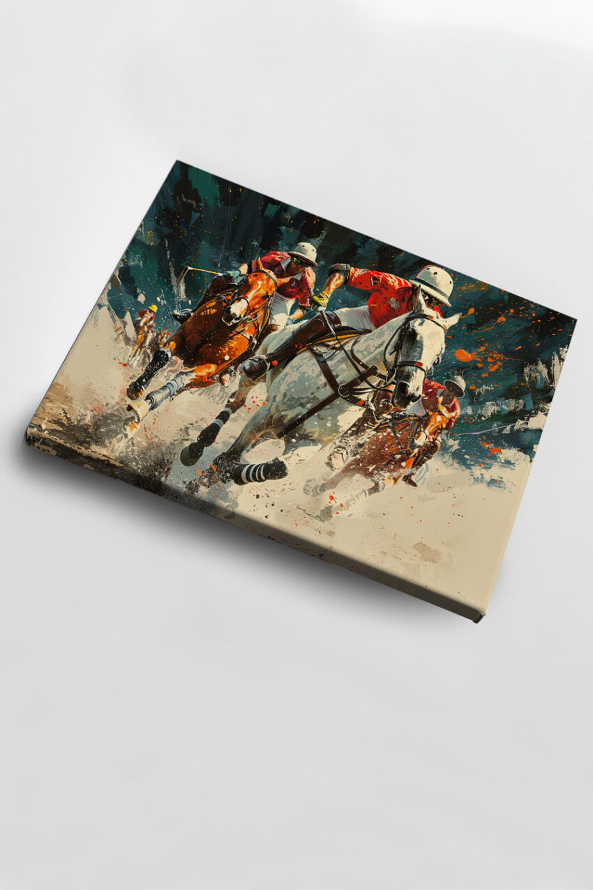 Digitale Kunst Poster Polo Pferde Dynamisch Kraftvoll