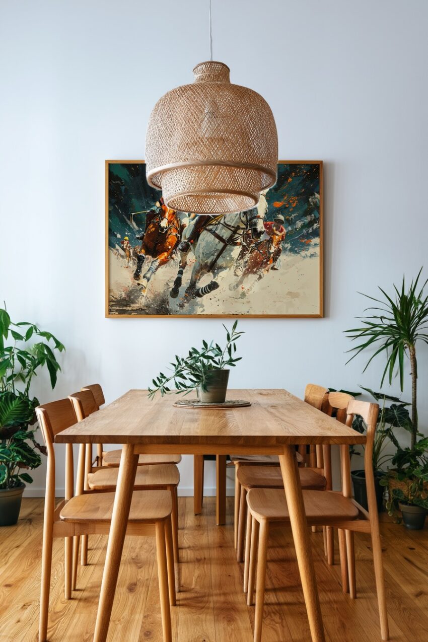 Digitale Kunst Poster Polo Pferde Dynamisch Kraftvoll