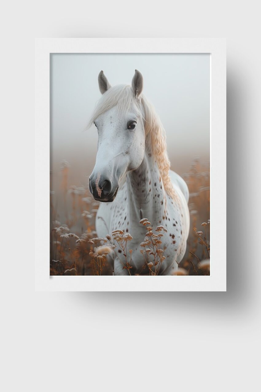 Fotografie Poster Pferd gescheckt herbstlich