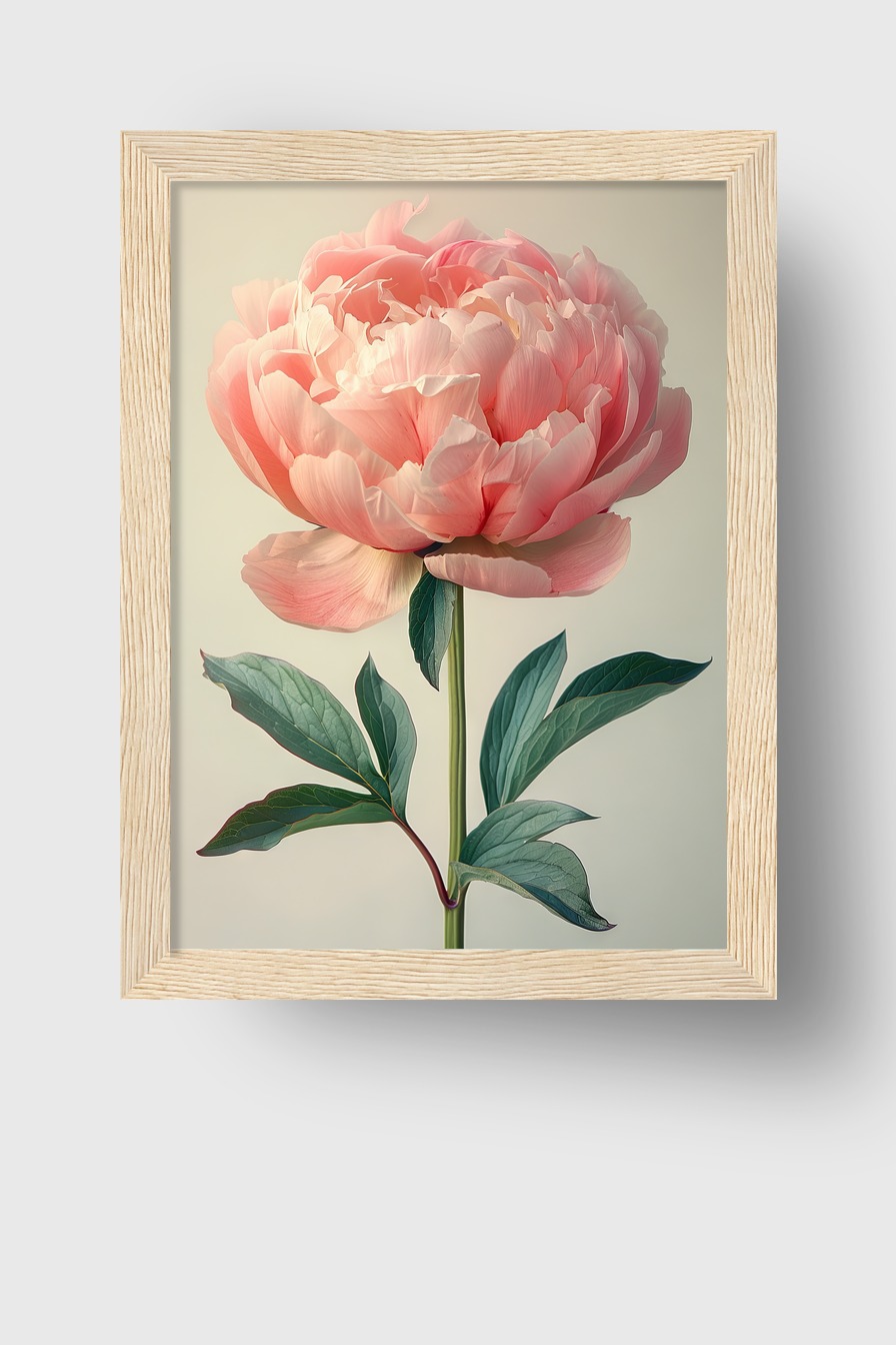 Fotografie Poster Pfingstrose rosa Nahaufnahme botanisch