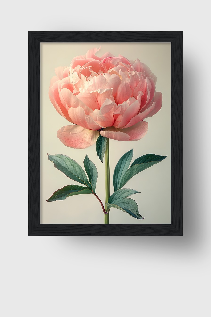 Fotografie Poster Pfingstrose rosa Nahaufnahme botanisch