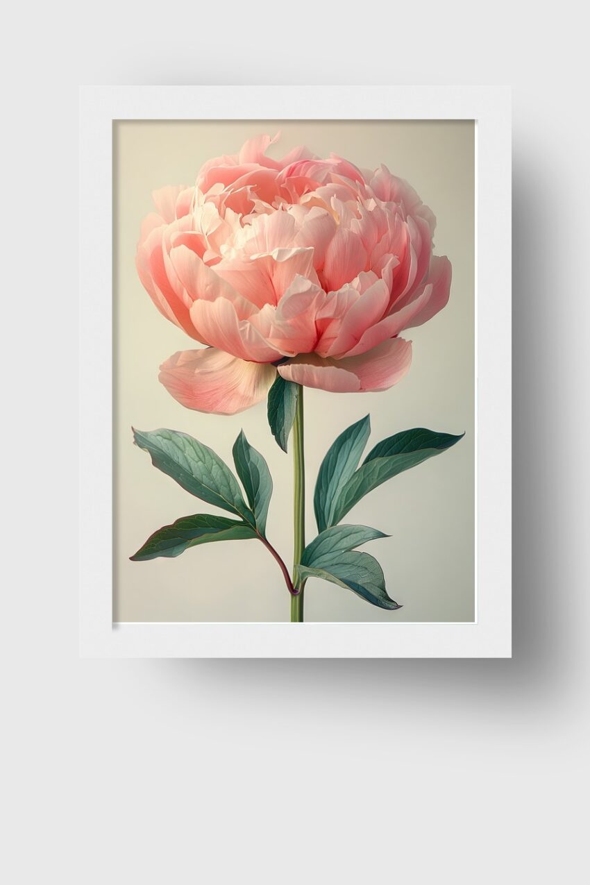 Fotografie Poster Pfingstrose rosa Nahaufnahme botanisch