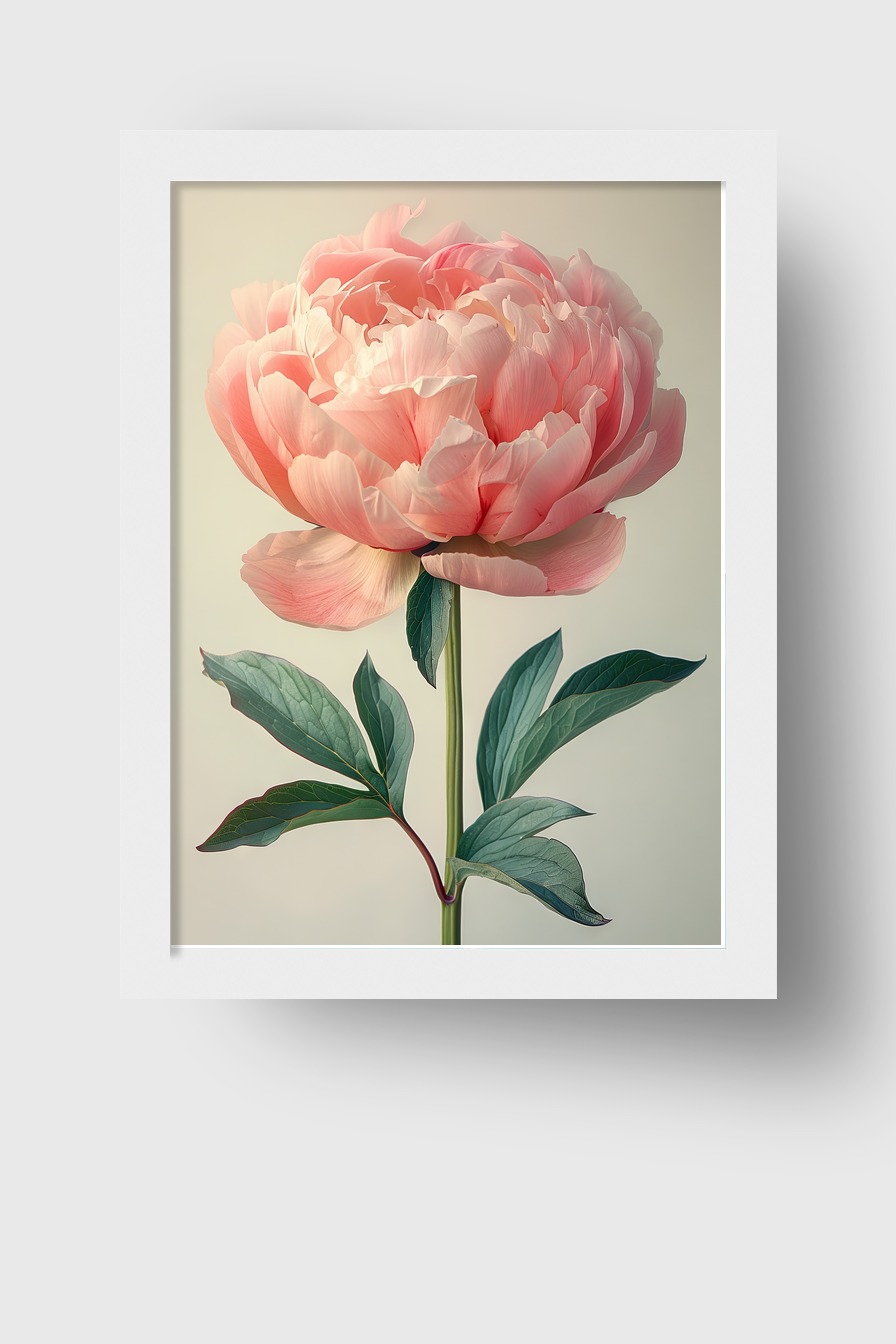 Fotografie Poster Pfingstrose rosa Nahaufnahme botanisch
