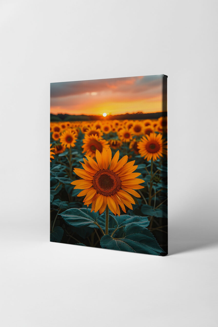 Fotografie Poster Sonnenblume Sonnenuntergang gelb orange