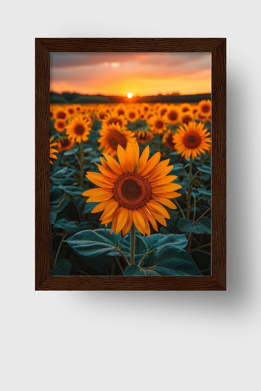 Fotografie Poster Sonnenblume Sonnenuntergang gelb orange