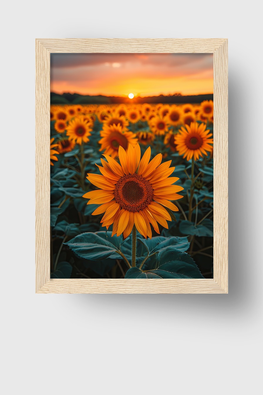 Fotografie Poster Sonnenblume Sonnenuntergang gelb orange