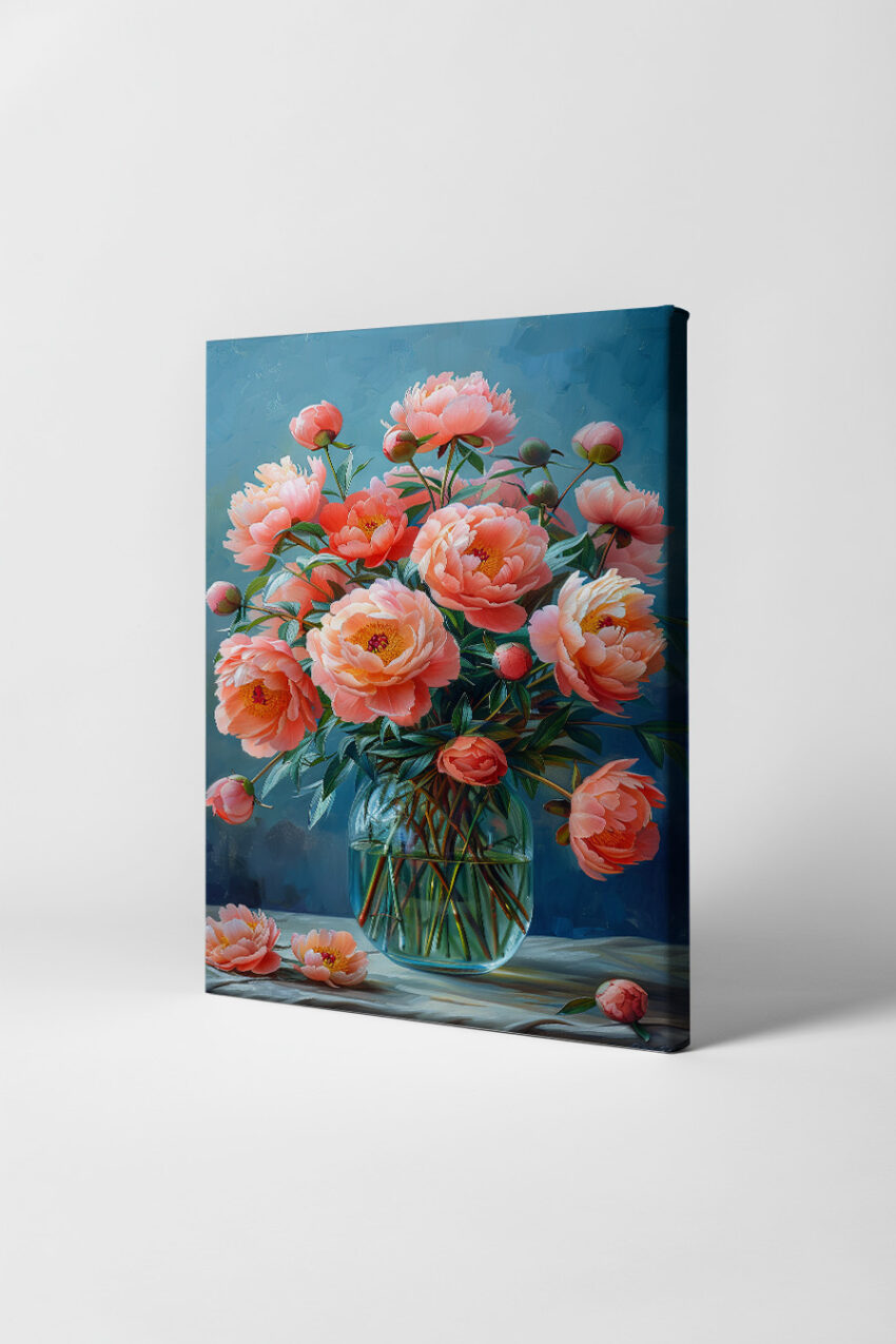 Digitale Kunst Poster Pfingstrose Strauß rosa