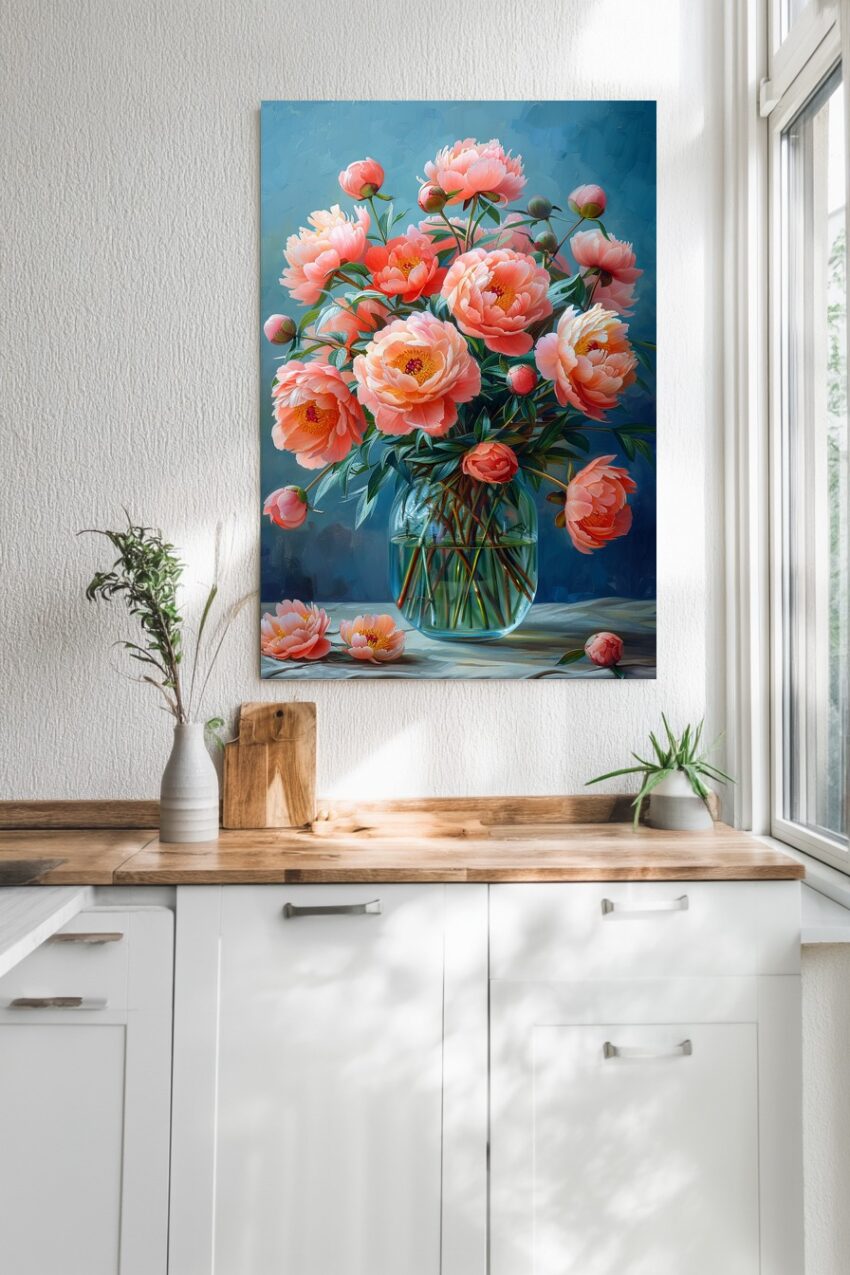 Digitale Kunst Poster Pfingstrose Strauß rosa