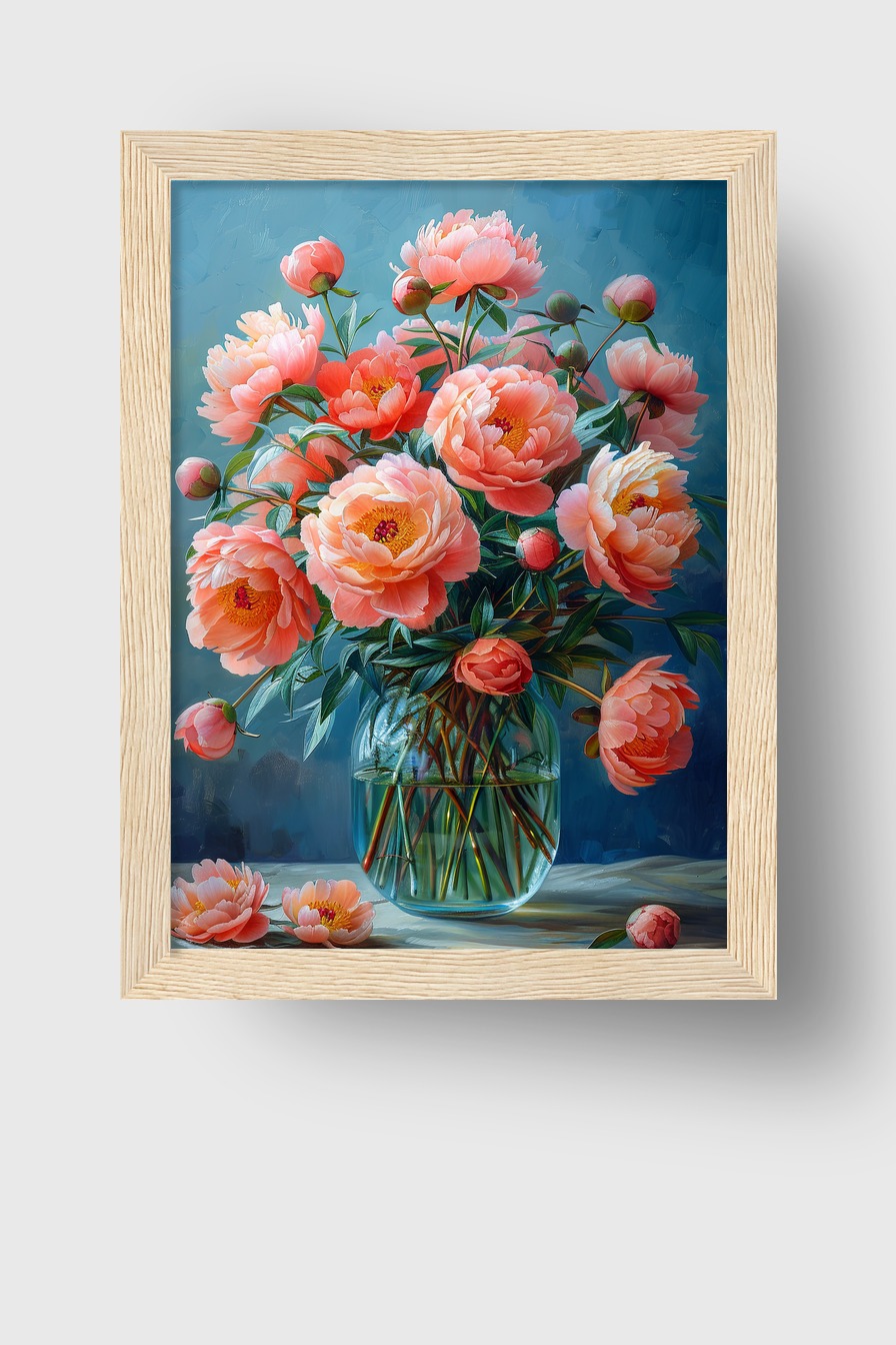 Digitale Kunst Poster Pfingstrose Strauß rosa
