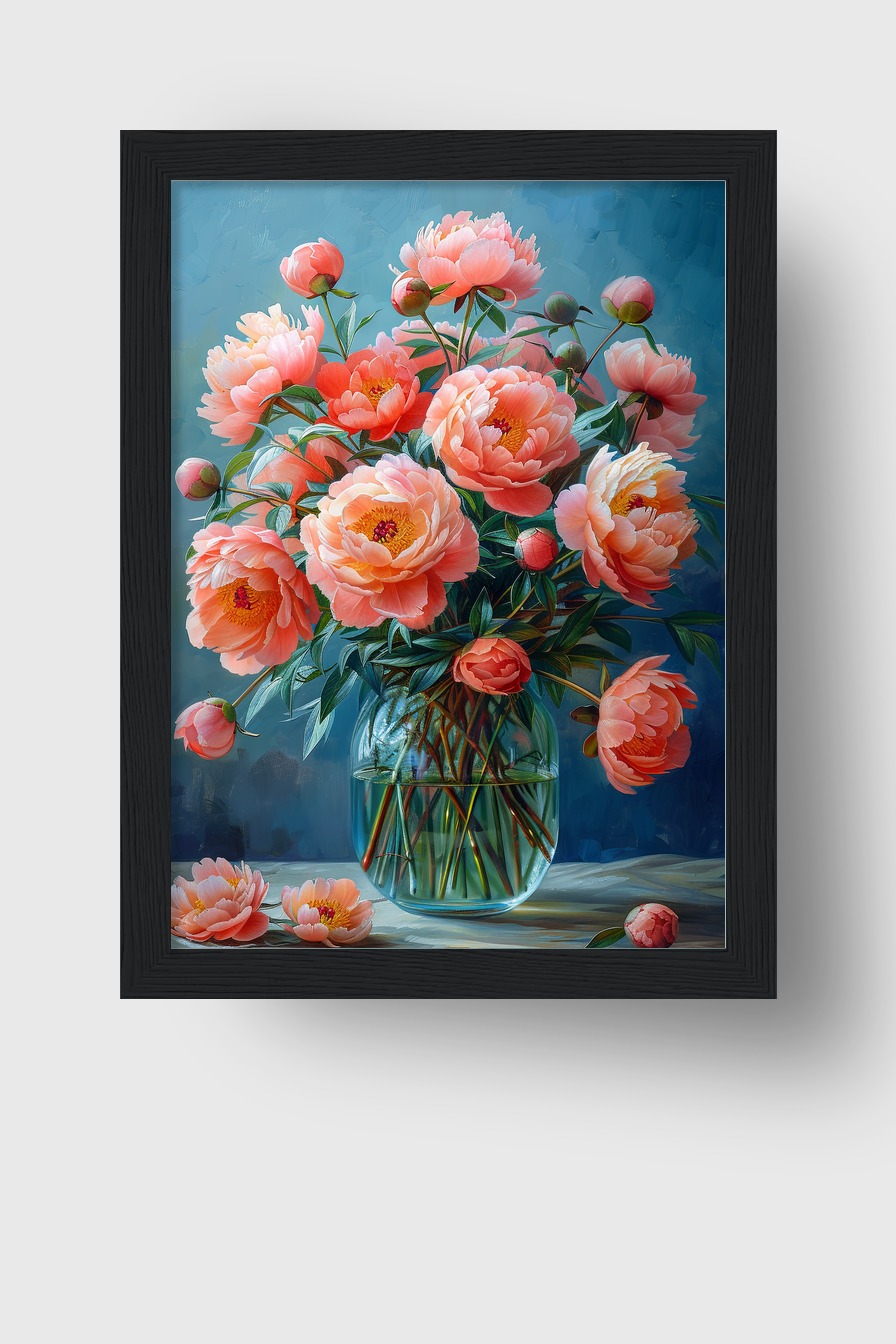 Digitale Kunst Poster Pfingstrose Strauß rosa
