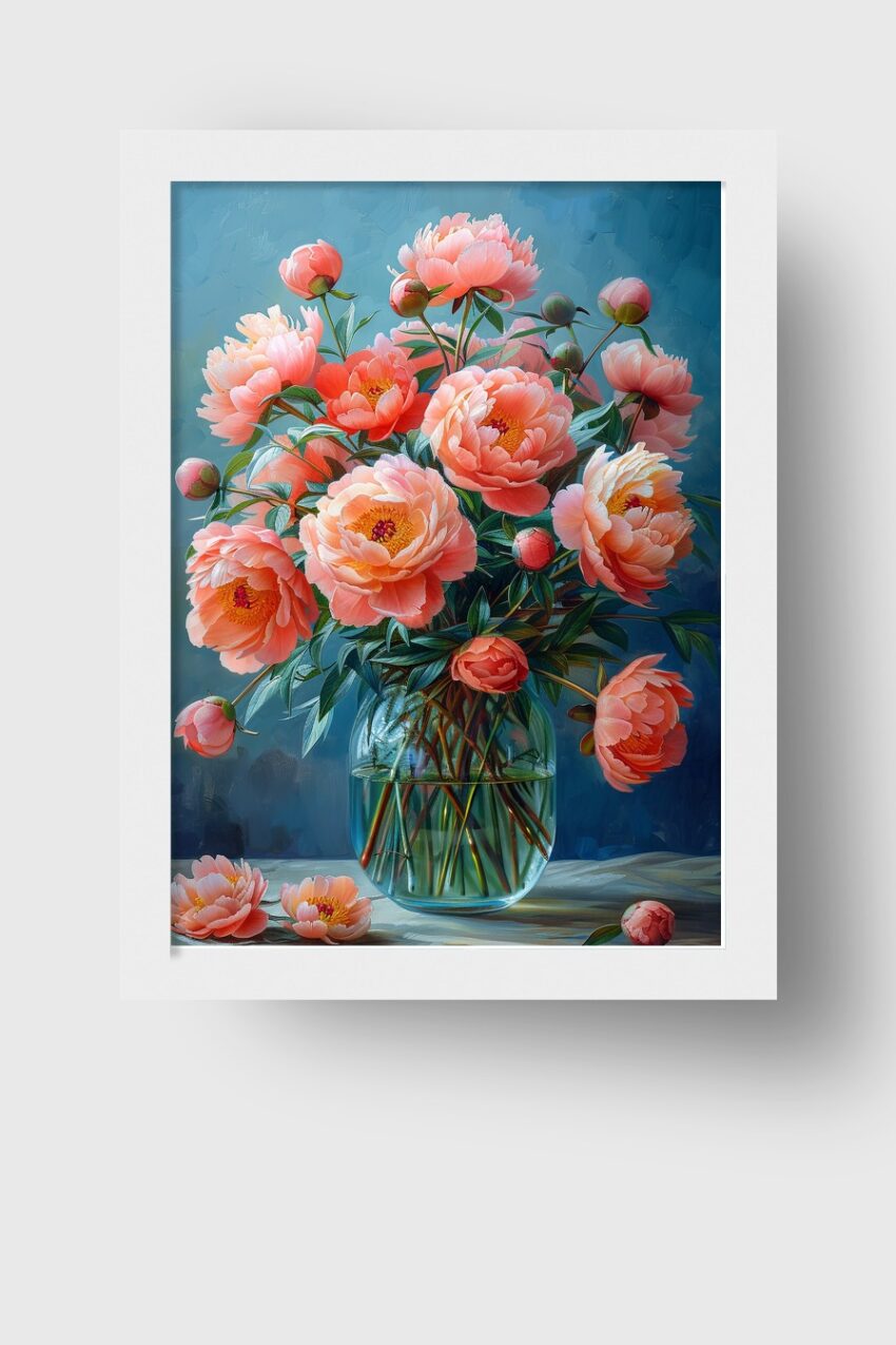 Digitale Kunst Poster Pfingstrose Strauß rosa