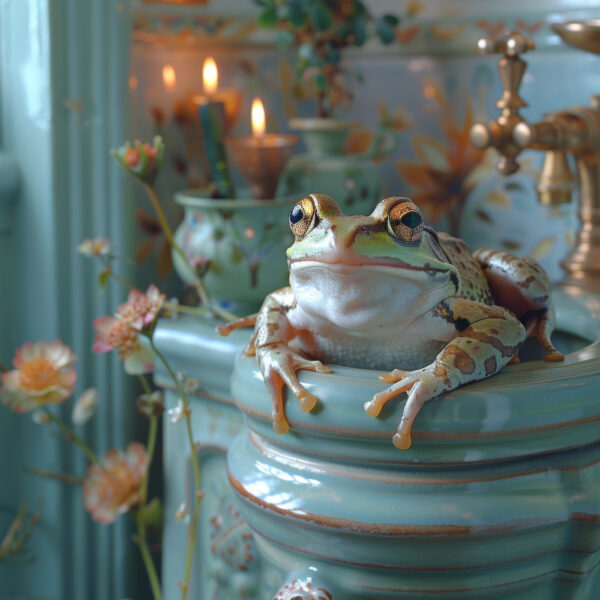 Frosch Badezimmer Poster