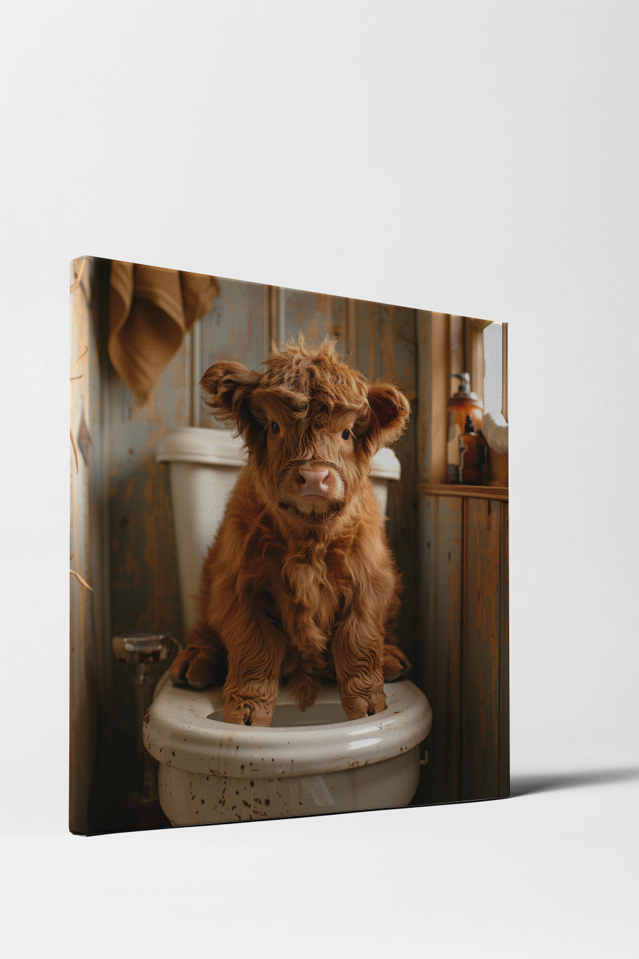 Fotografie Poster Kalb Badezimmer warmes Licht