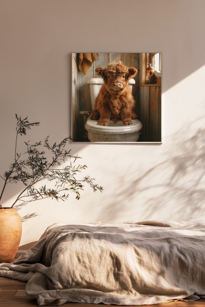 Fotografie Poster Kalb Badezimmer warmes Licht