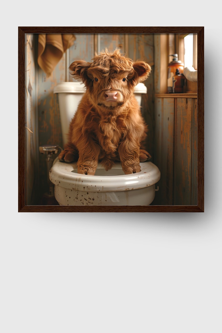 Fotografie Poster Kalb Badezimmer warmes Licht