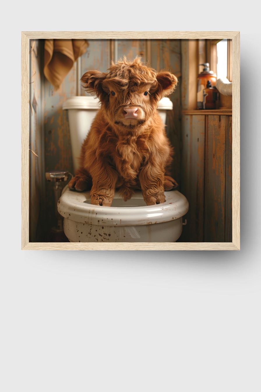 Fotografie Poster Kalb Badezimmer warmes Licht